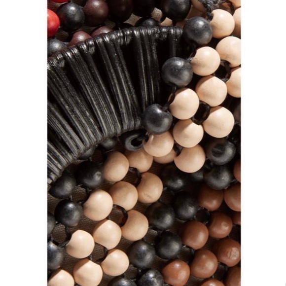 Ulla Johnson Arusi Tote Woven Wooden Bead Bag RARE - Picture 3 of 7